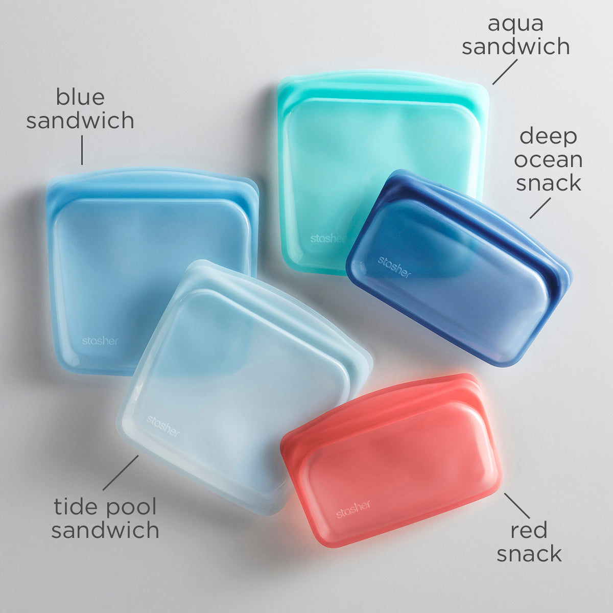 Reusable Lunch Bags 5-Pack  Easy Clean, Colorful Lunch Bag Sets