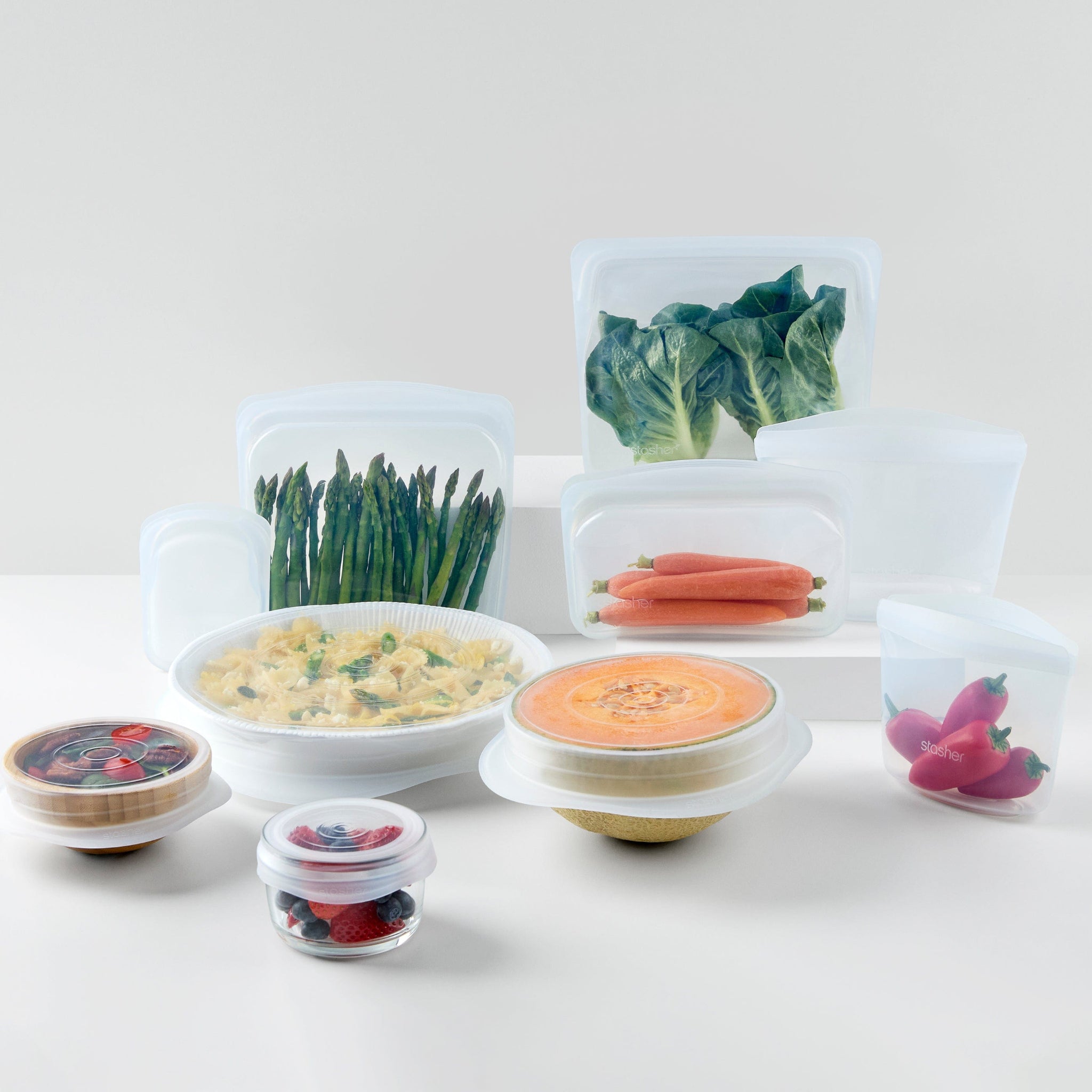 Stasher Starter with Lids for Food Storage 10-Pack1