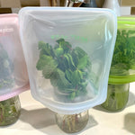 clear: half gallon bag covering herbs