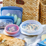 all: stretch lids and sandwich and snack holding picnic foods
