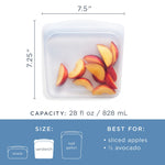 all: sandwich bag size and capacity diagram