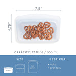 all: snack bag size and capacity diagram