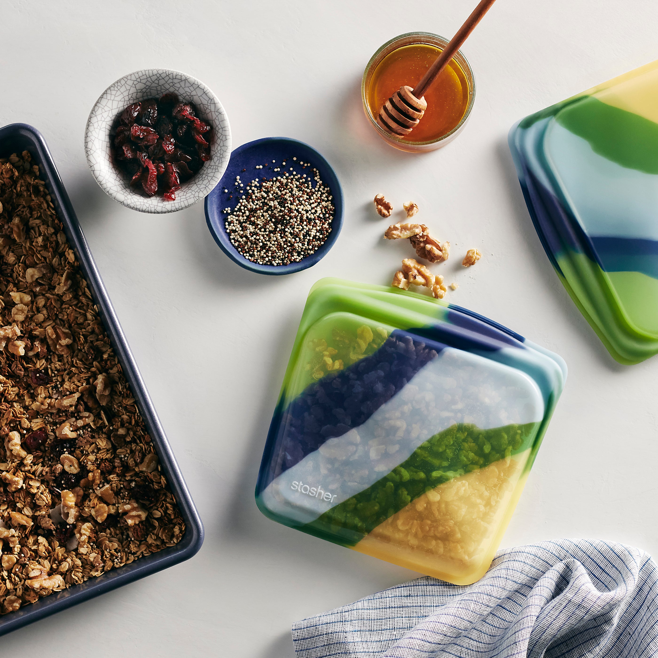 spring: stasher reusable bags and bowls
