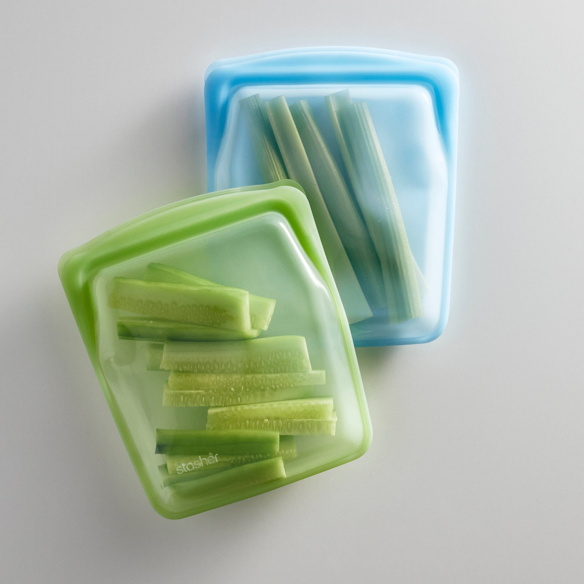 Reusable Silicone Quart Bag 2Pack Platinum Silicone