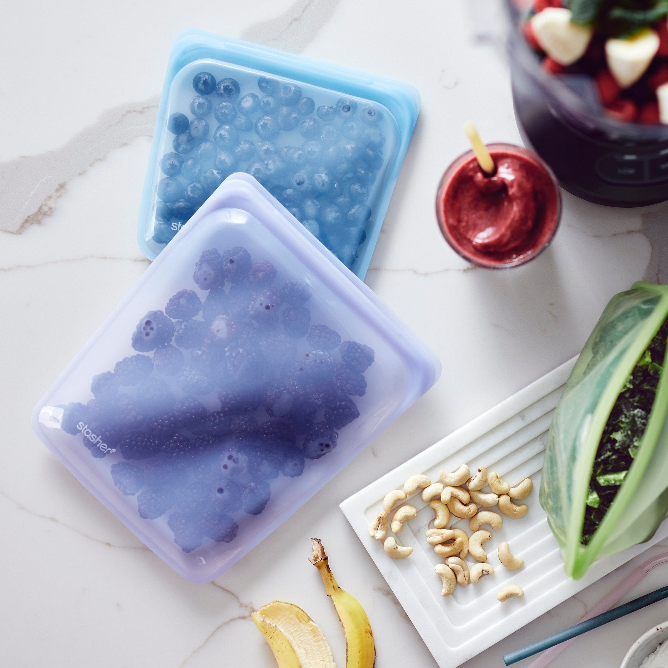 lavender: Reusable Silicone Stasher Half Gallon Bag