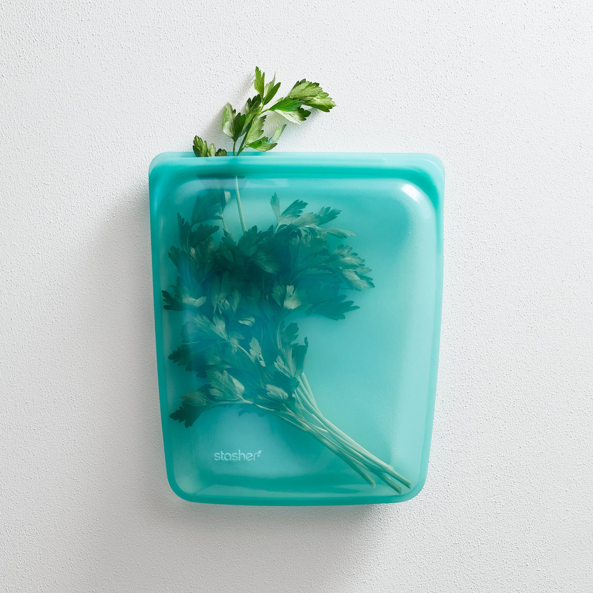 aqua: Reusable Silicone Stasher Half Gallon Bag