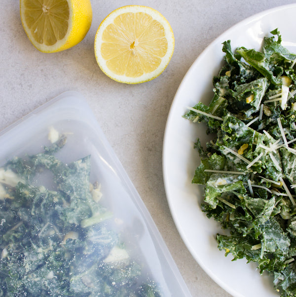 kale salad in a stasher bag