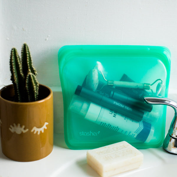 stasher bag of clean beauty essentials