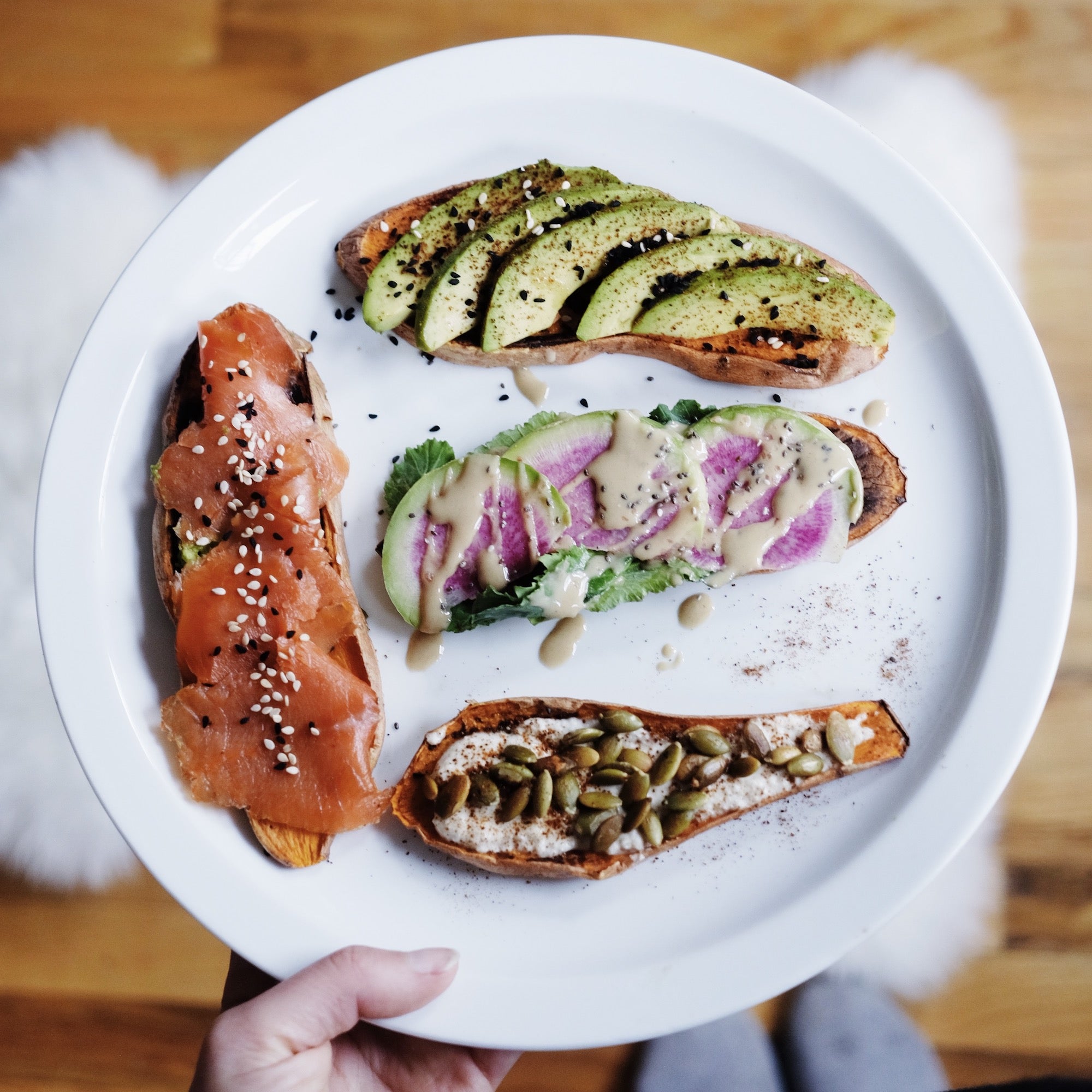 sweet potato toast topping ideas - stasher bag