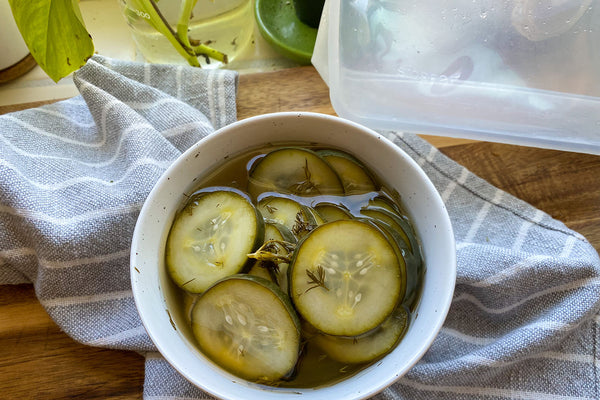 How to make quick pickles in a Stasher bag or bowl
