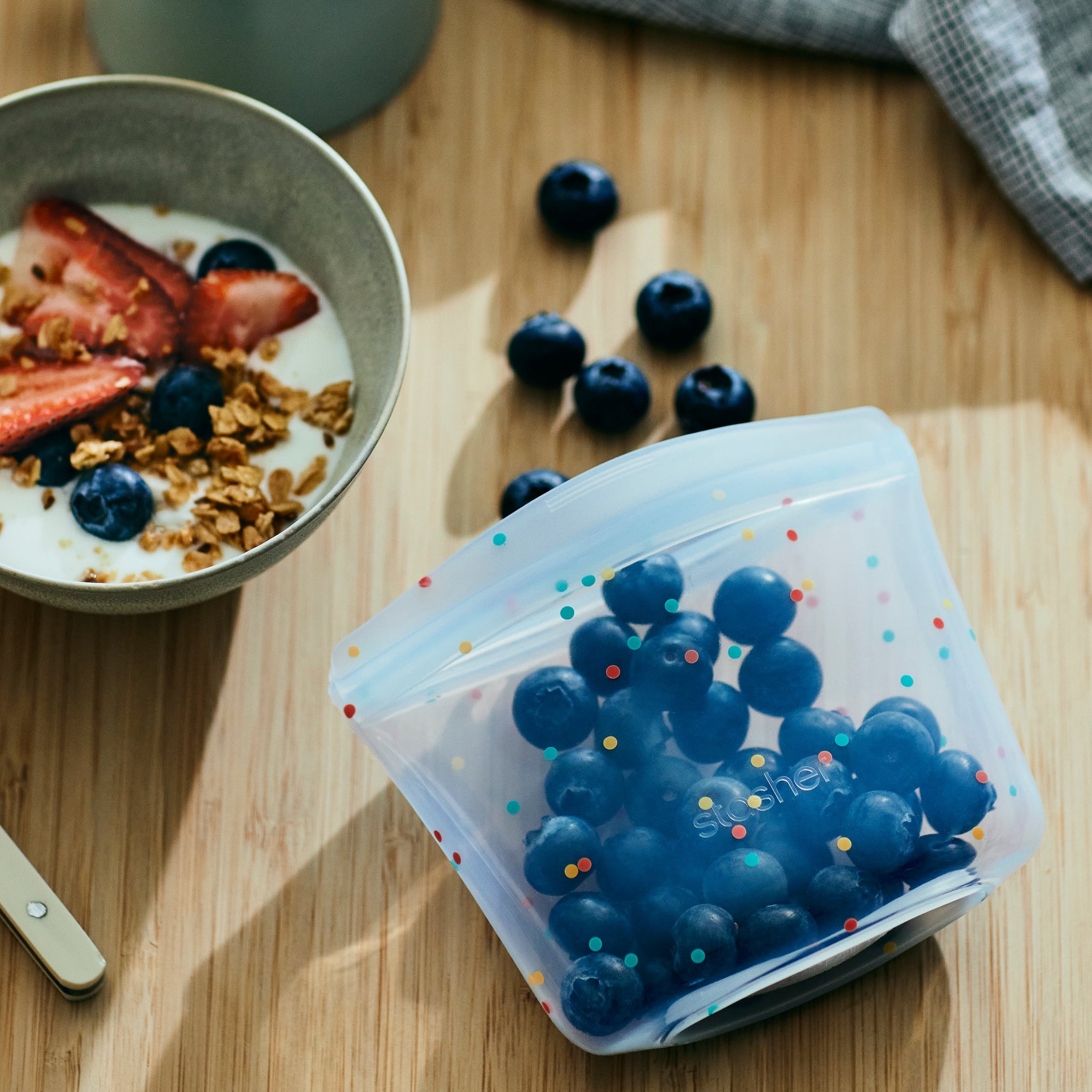 beach glass: stasher reusable bags and bowls