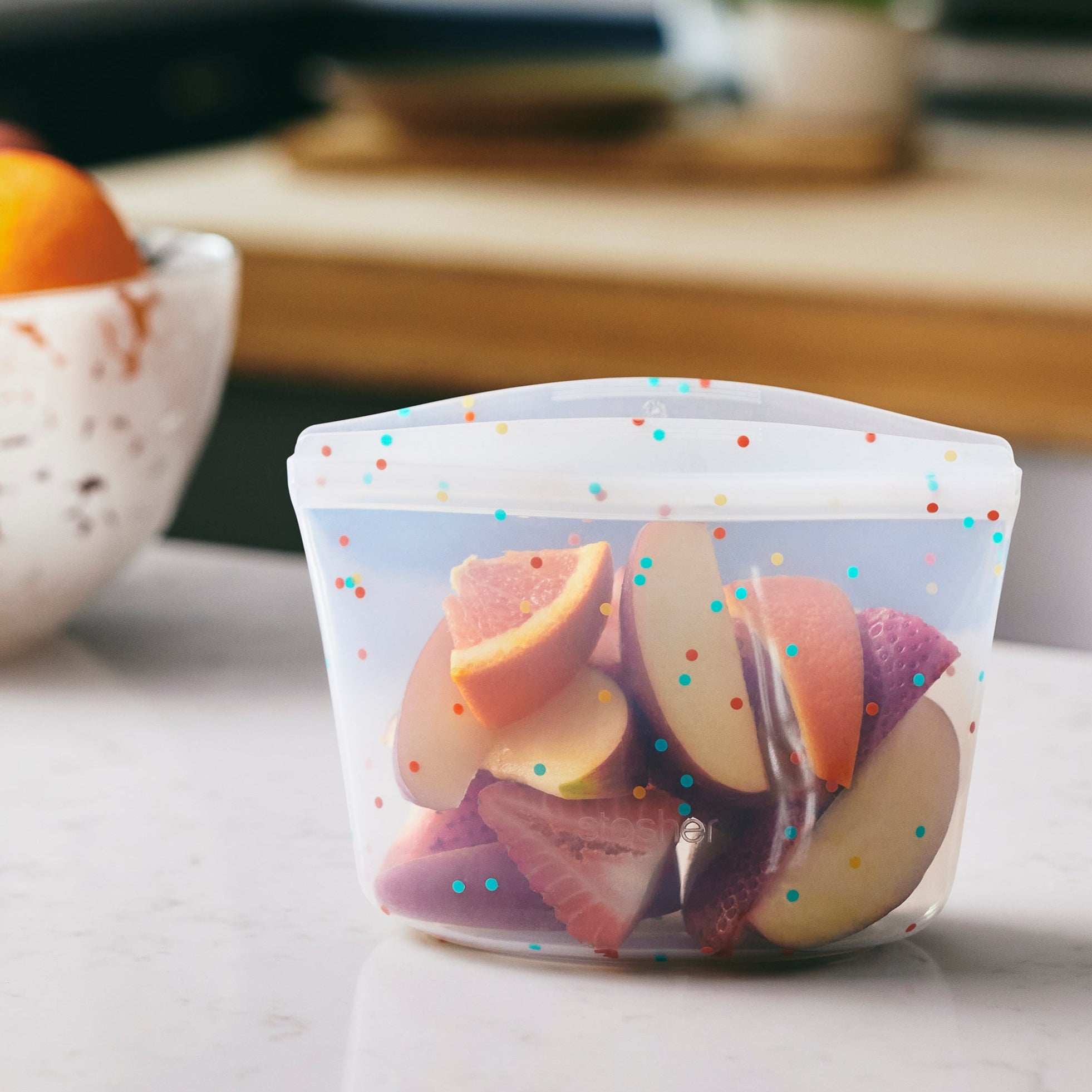 beach glass: stasher reusable bags and bowls