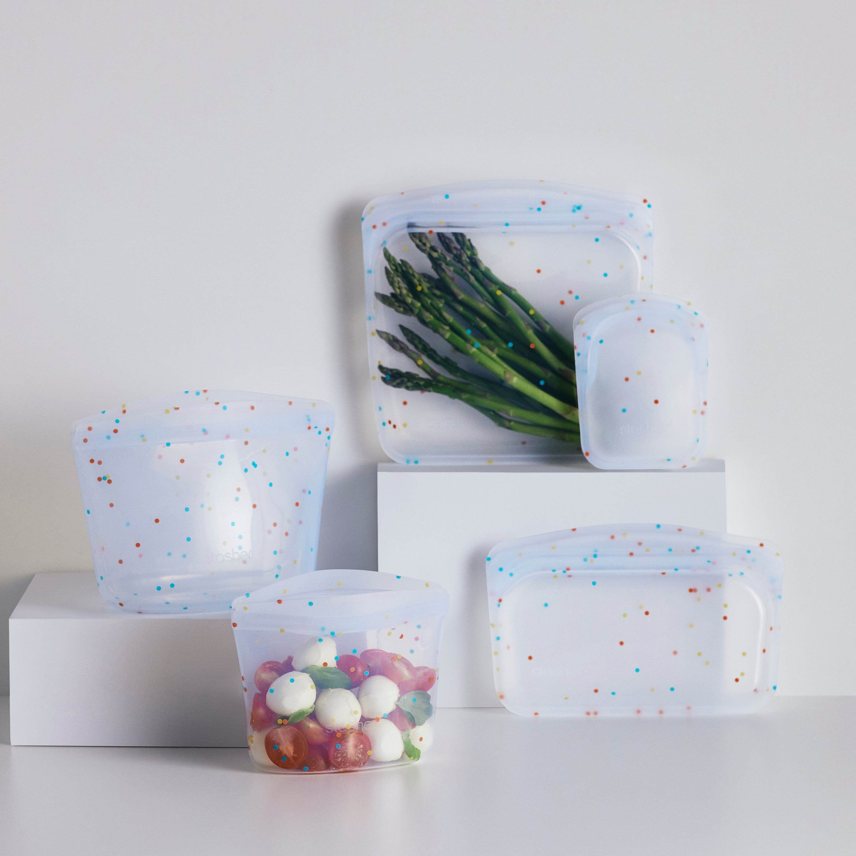beach glass: stasher reusable bags and bowls