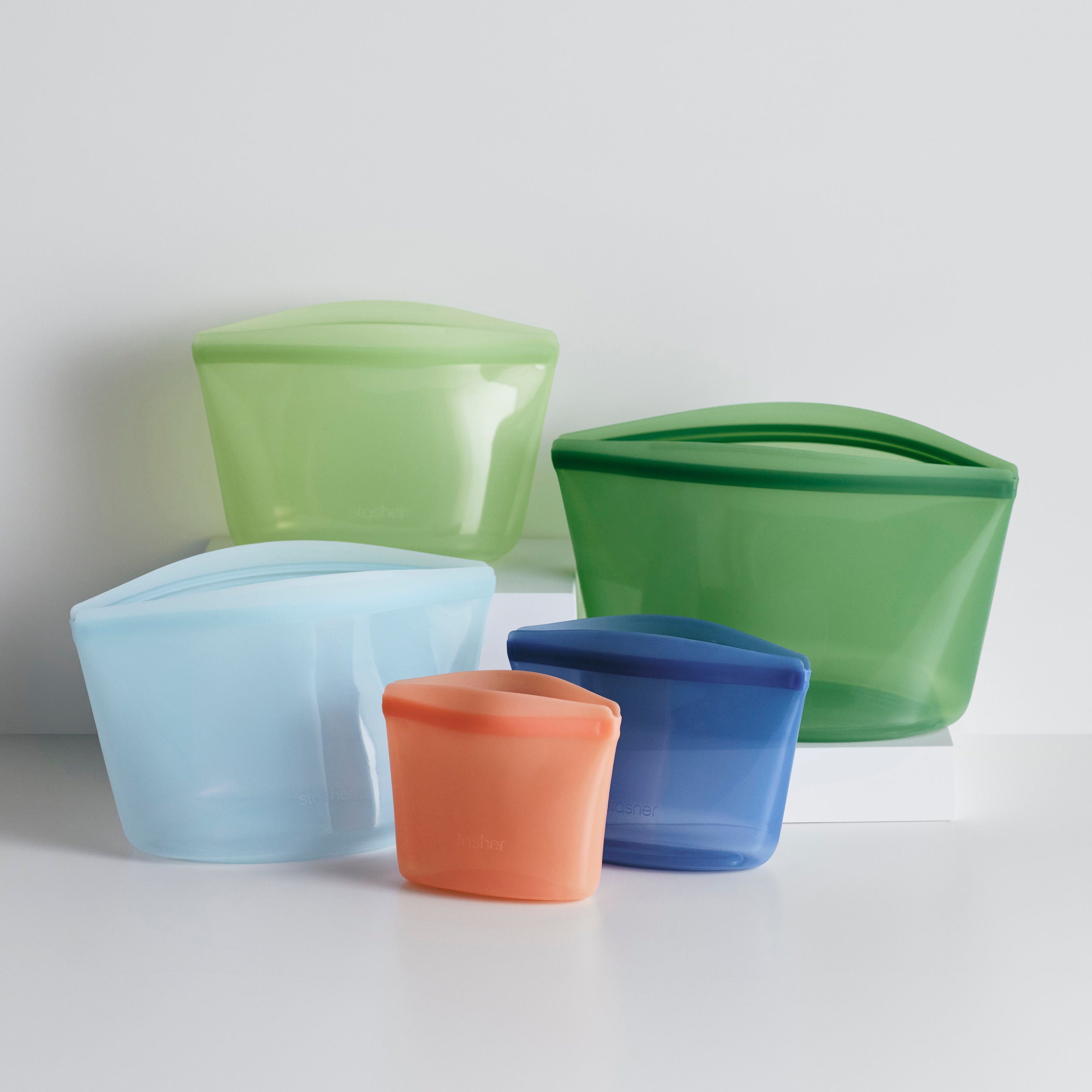 Zip Top Silicone Reusable Bags, Cups & Dishes Sets