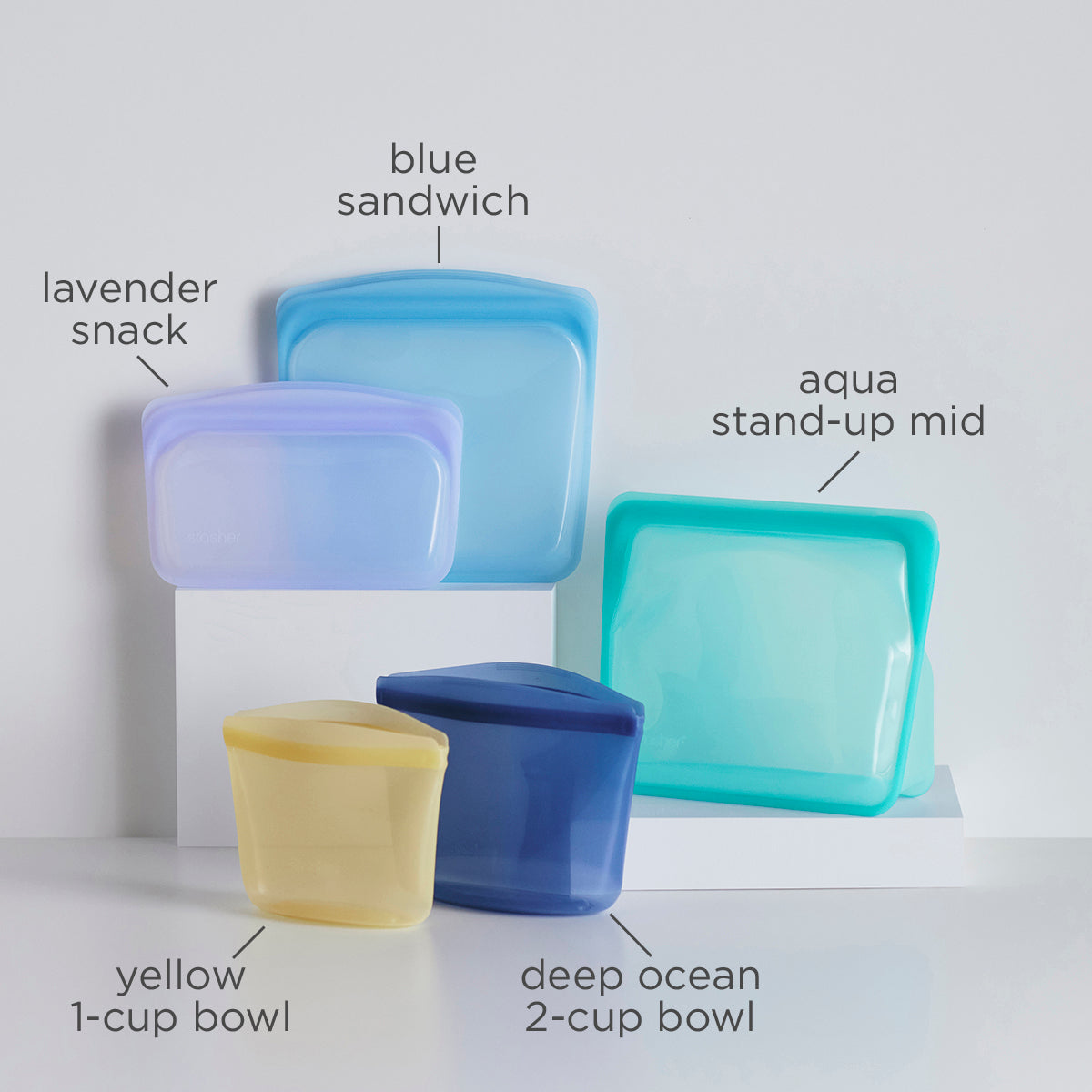 Silicone Spill Proof Snack Cups (Baby Blue)