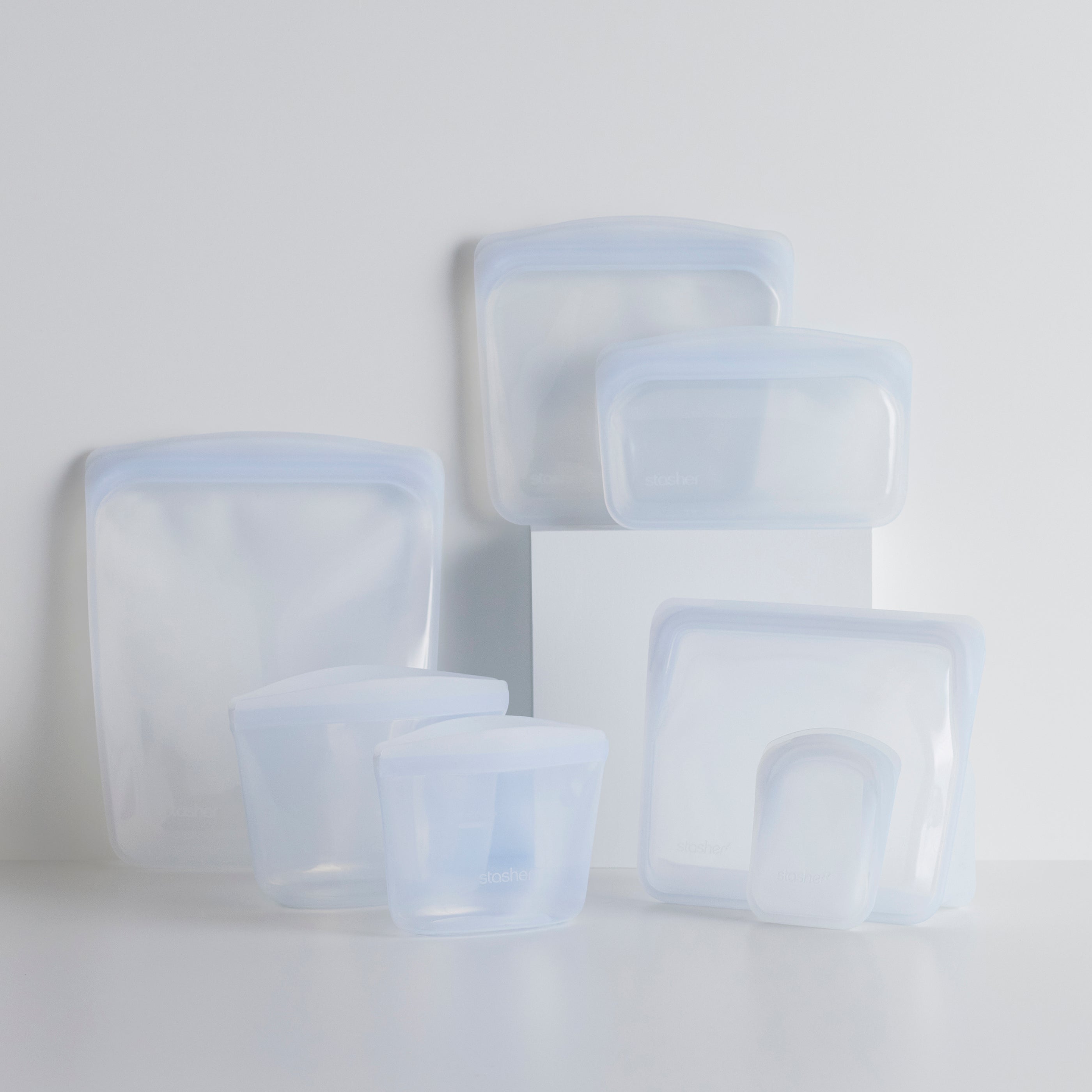 Stasher Starter Kit 5-Pack  Reusable Silicone Bags and Bowls