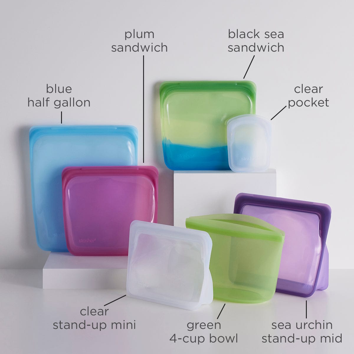 Reusable snack bag set