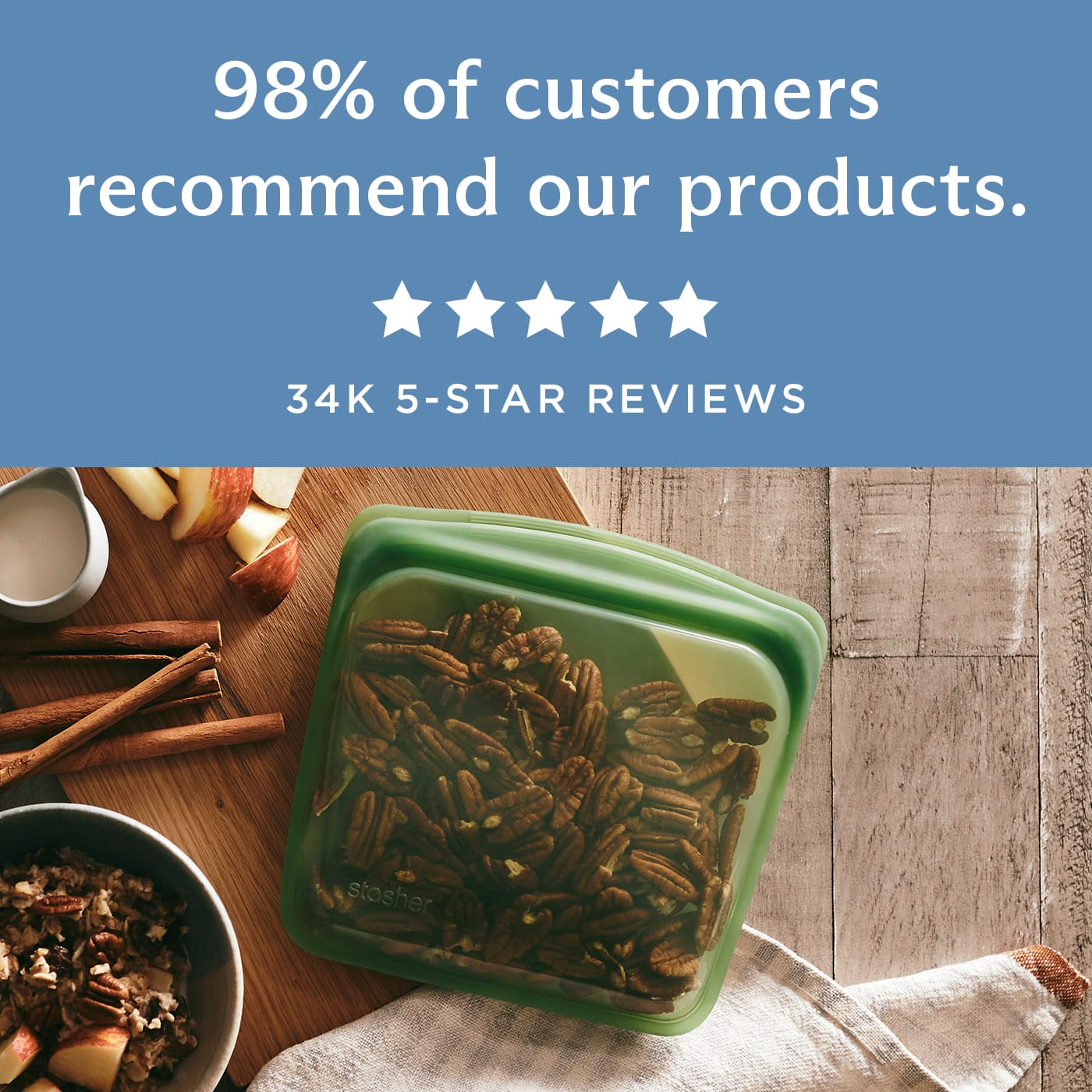 98% of customers recommend our products. 
