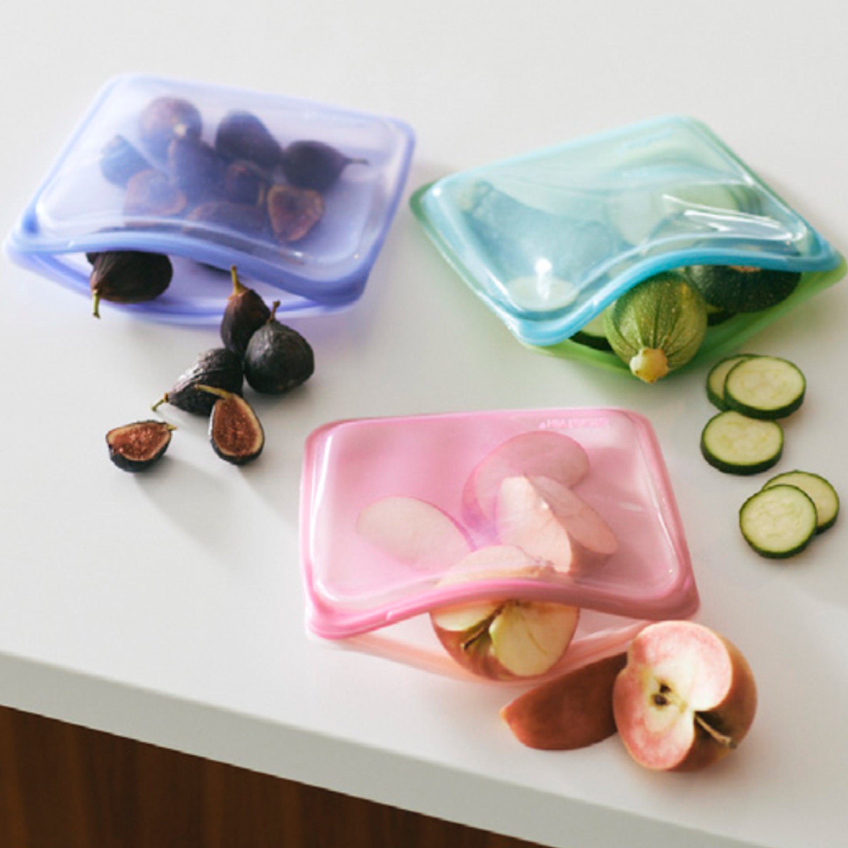 two-tone: reusable silicone sandwich bag plum pink