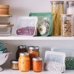 clear: stand-up mini on a shelf holding dried kidney beans.