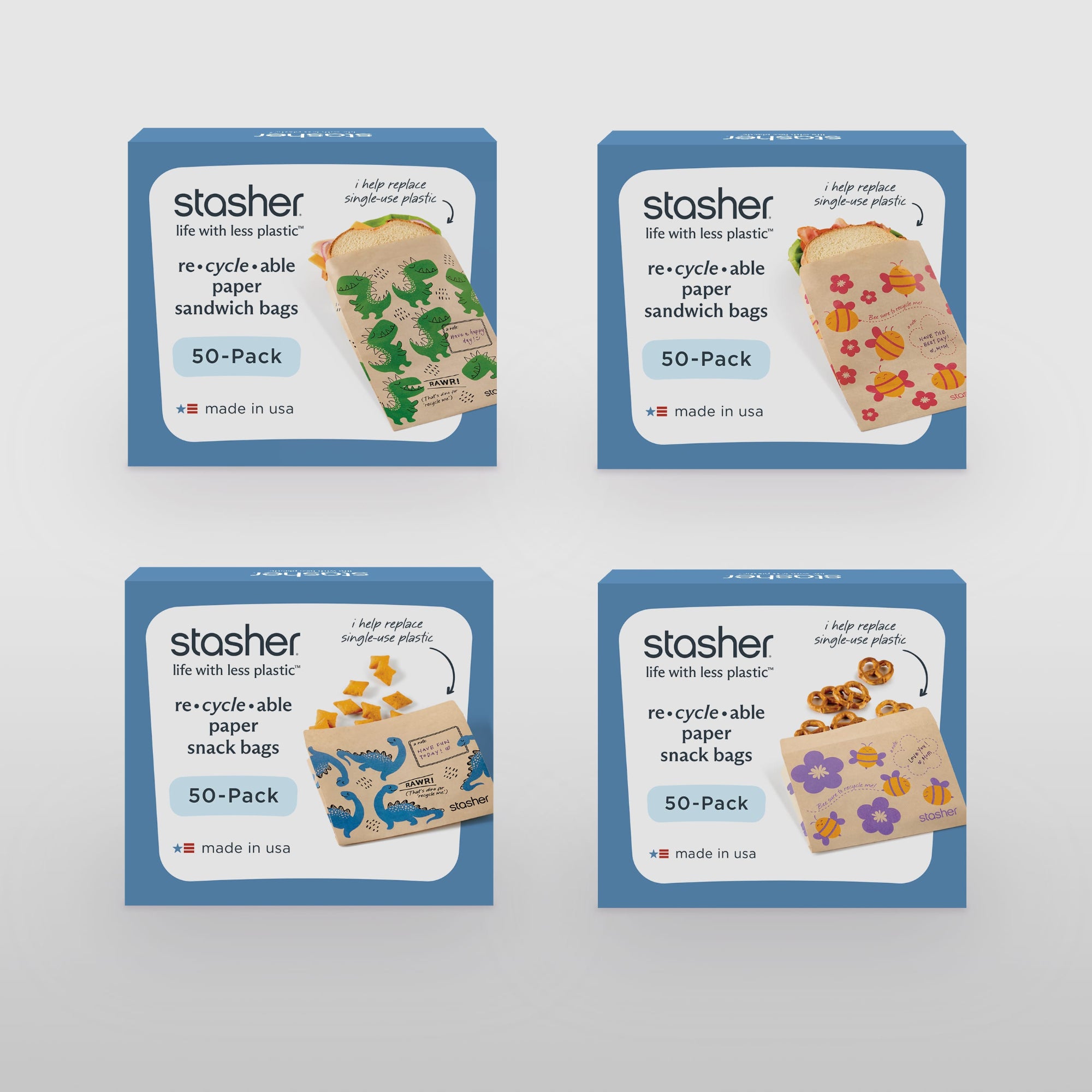 Recyclable Paper Bags 4-Pack