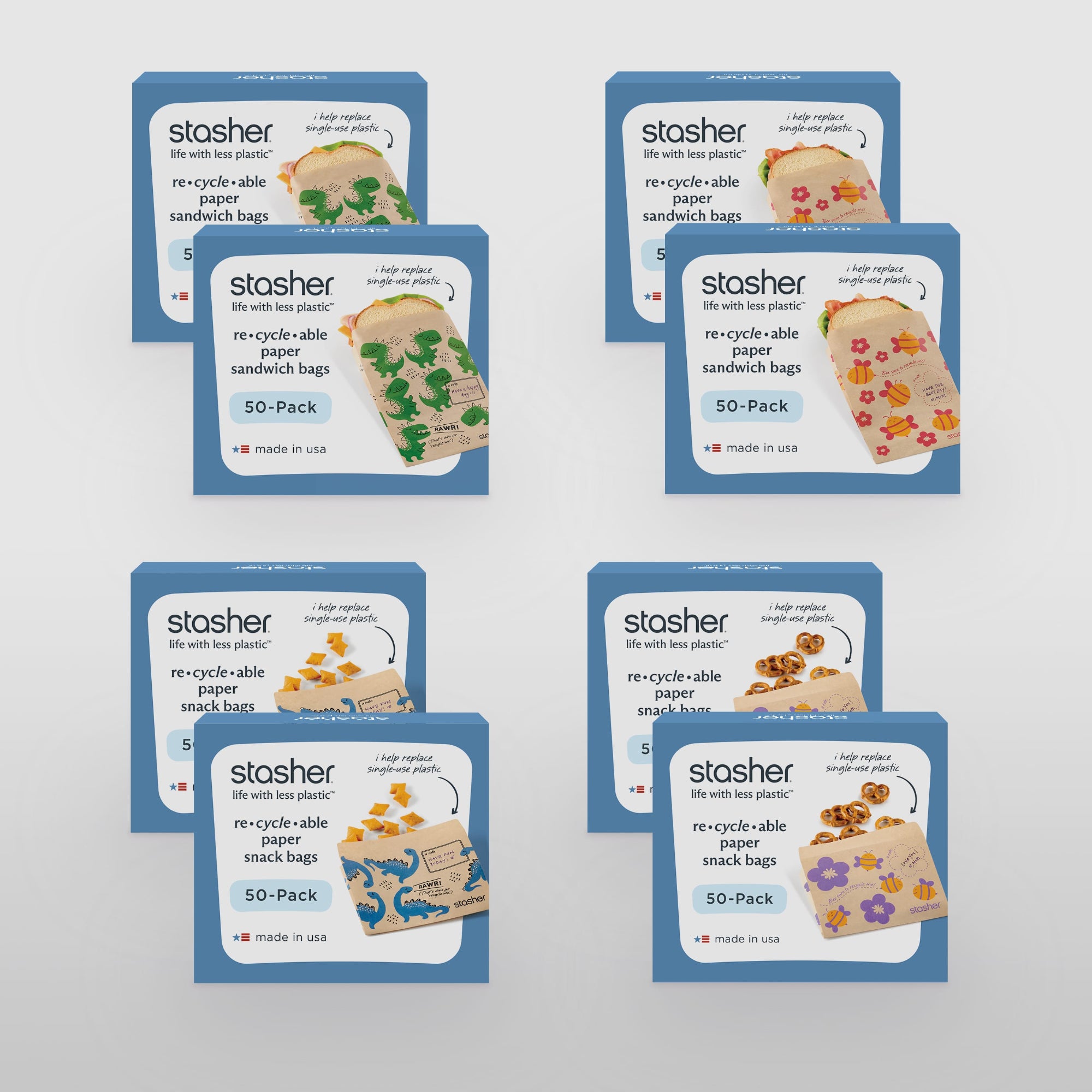 Recyclable Paper Bags 8-Pack