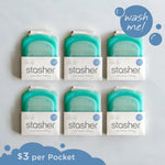 half dozen 6-pack: main image of 6 aqua pocket bags