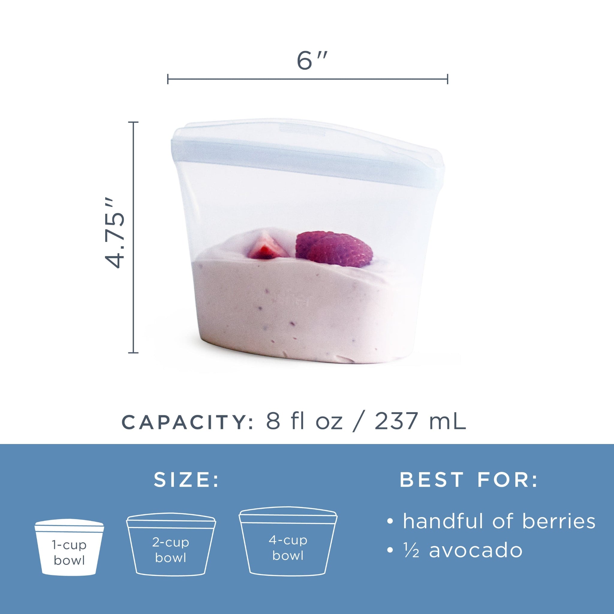 Small Silicone Bowls | 1-Cup Reusable Bowl | Stasher