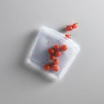 beach glass: sandwich bag holding cherry tomatoes