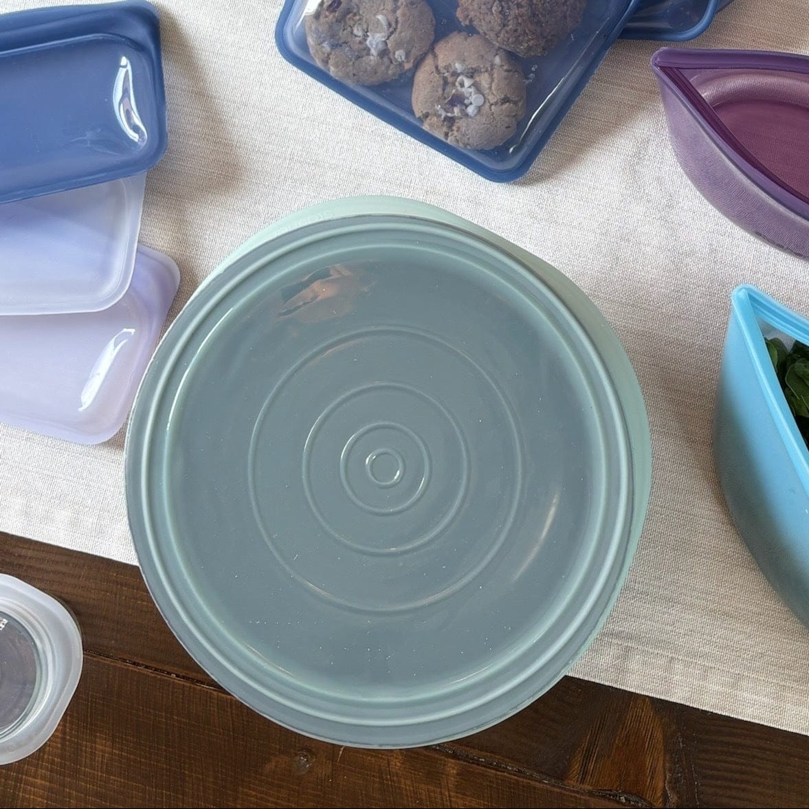 Mint Circle Stretch Lids 4-Pack