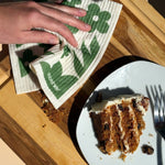 floral moss: swedish dish cloth cleaning up the counter