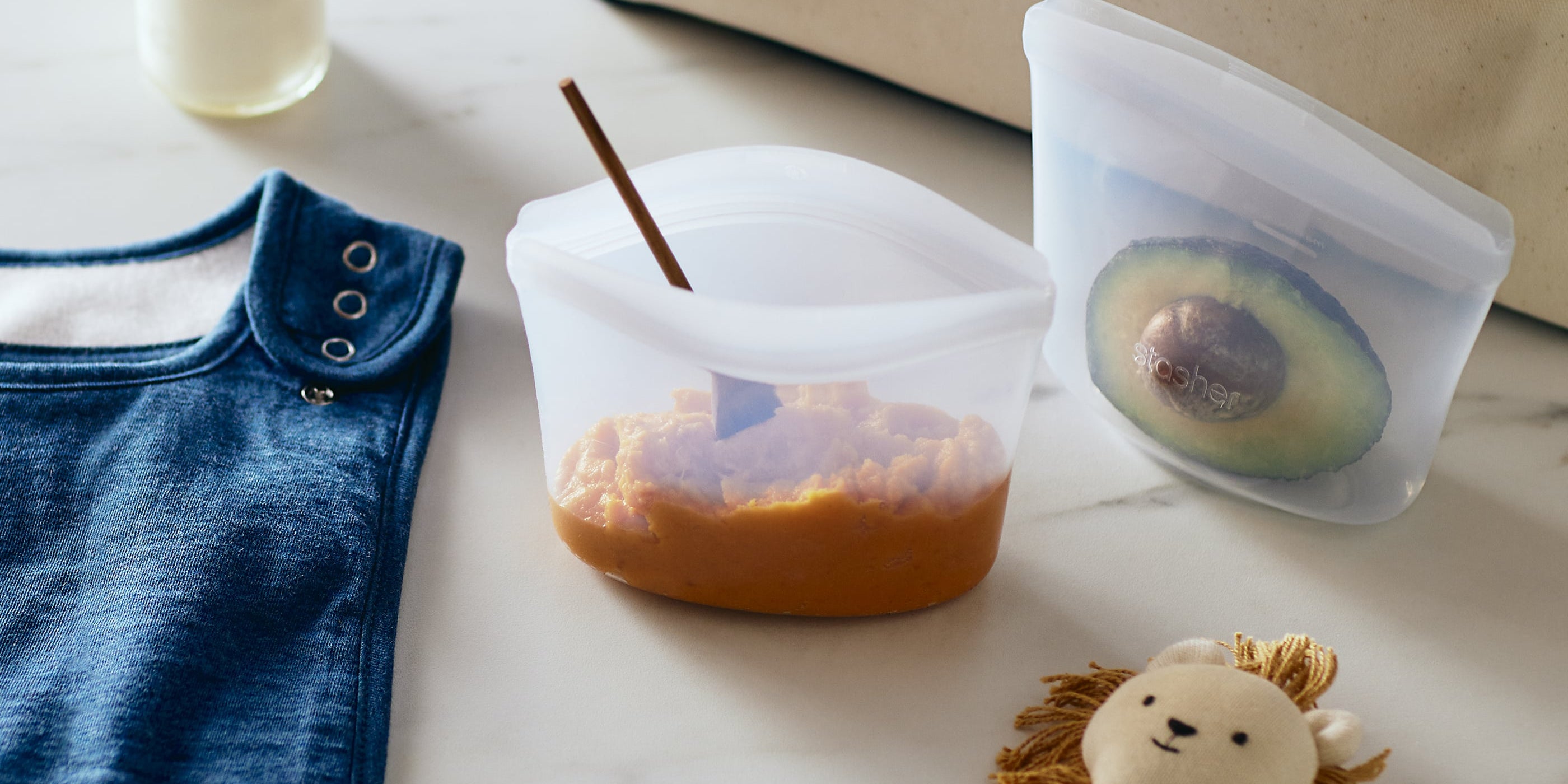clear: reusable silicone bowl