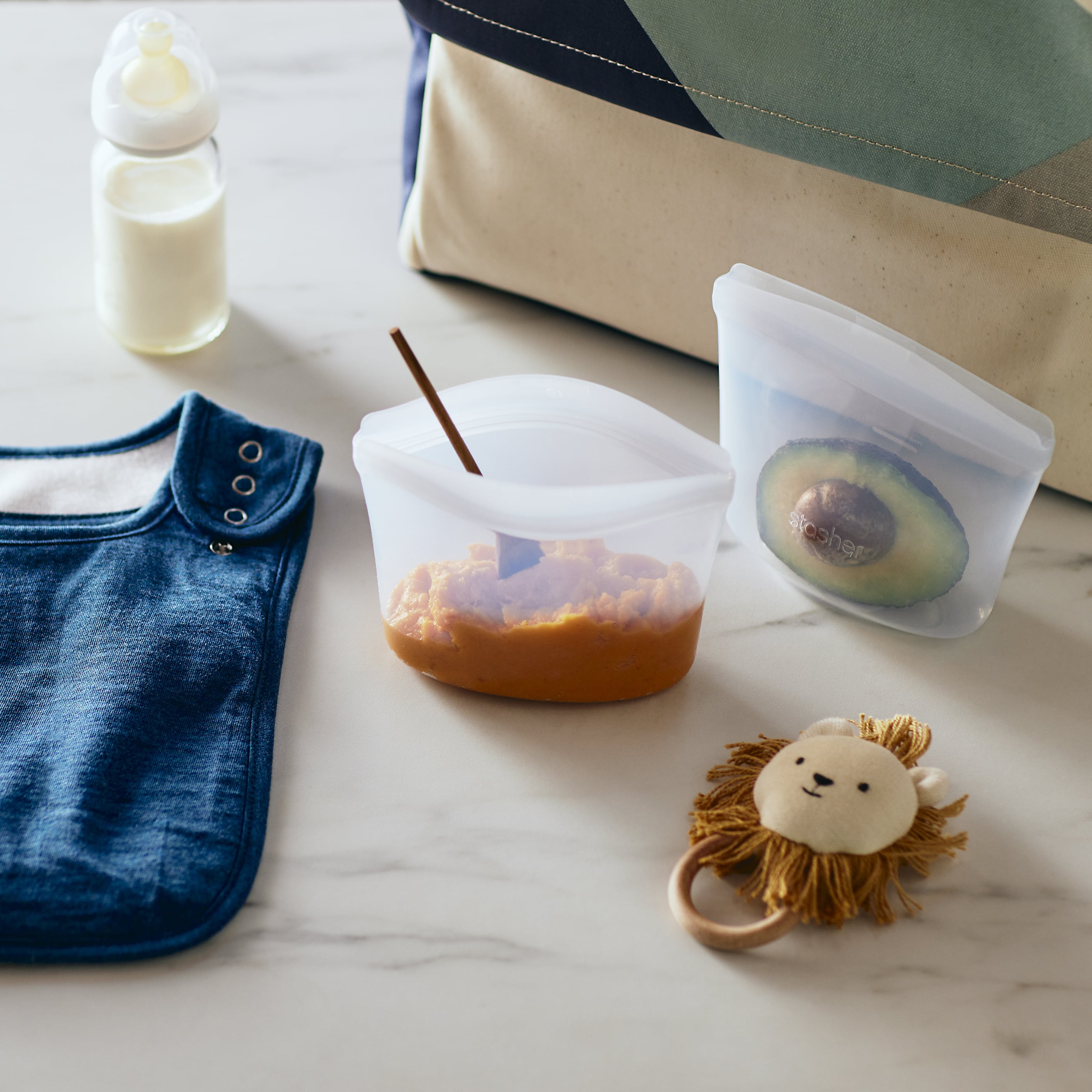 clear: reusable silicone bowl