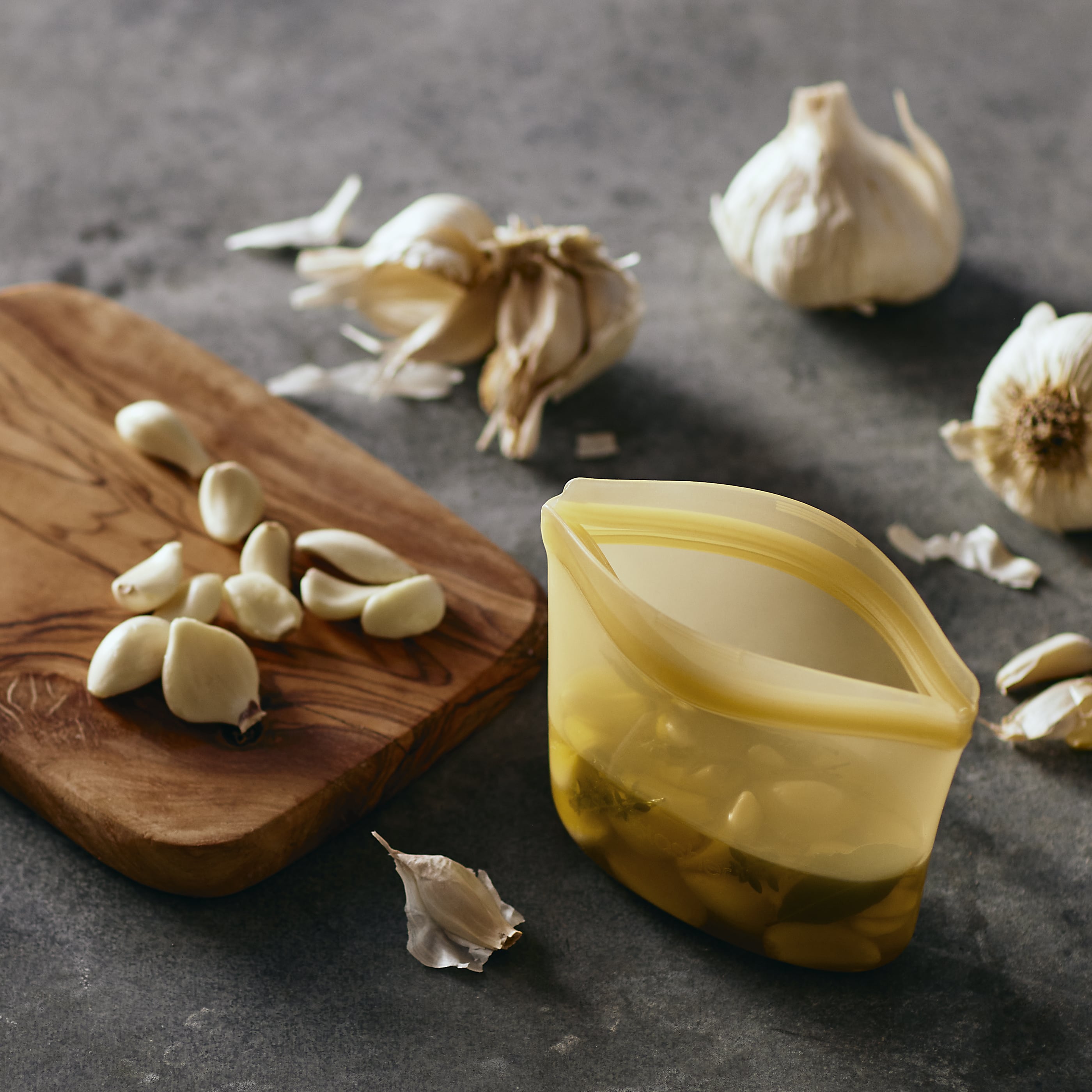 yellow: reusable silicone bowl