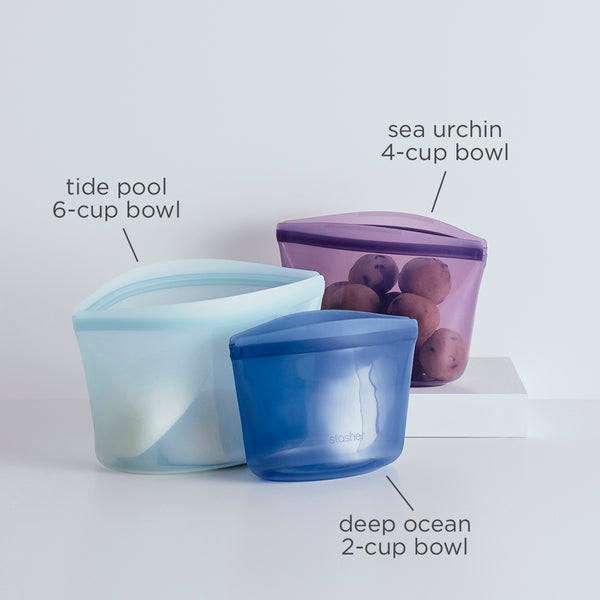 Ocean Forest: Reusable Silicone Storage Bowls 3 Pack Color Assorted