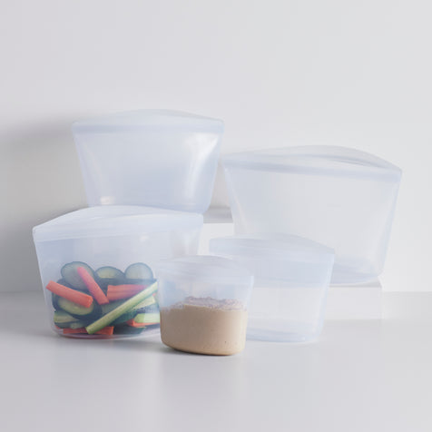 Clear: Reusable Silicone Storage Bowls 3 Pack Clear Assorted