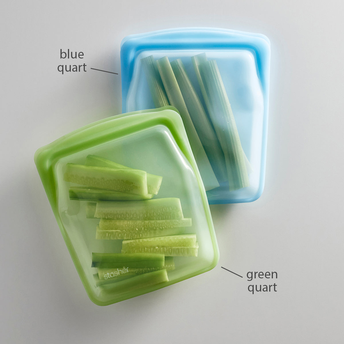 Reusable Silicone Quart Bag 2-Pack