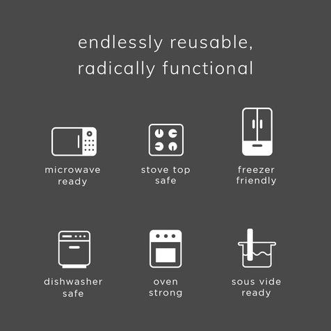 all: Reusable Silicone Stasher Stand Up Bag Trio-Pack Features Icons