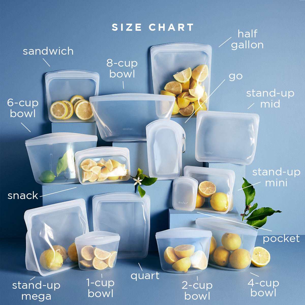 Zero-Waste Reusable Silicone Food Bags (4 pcs./set)