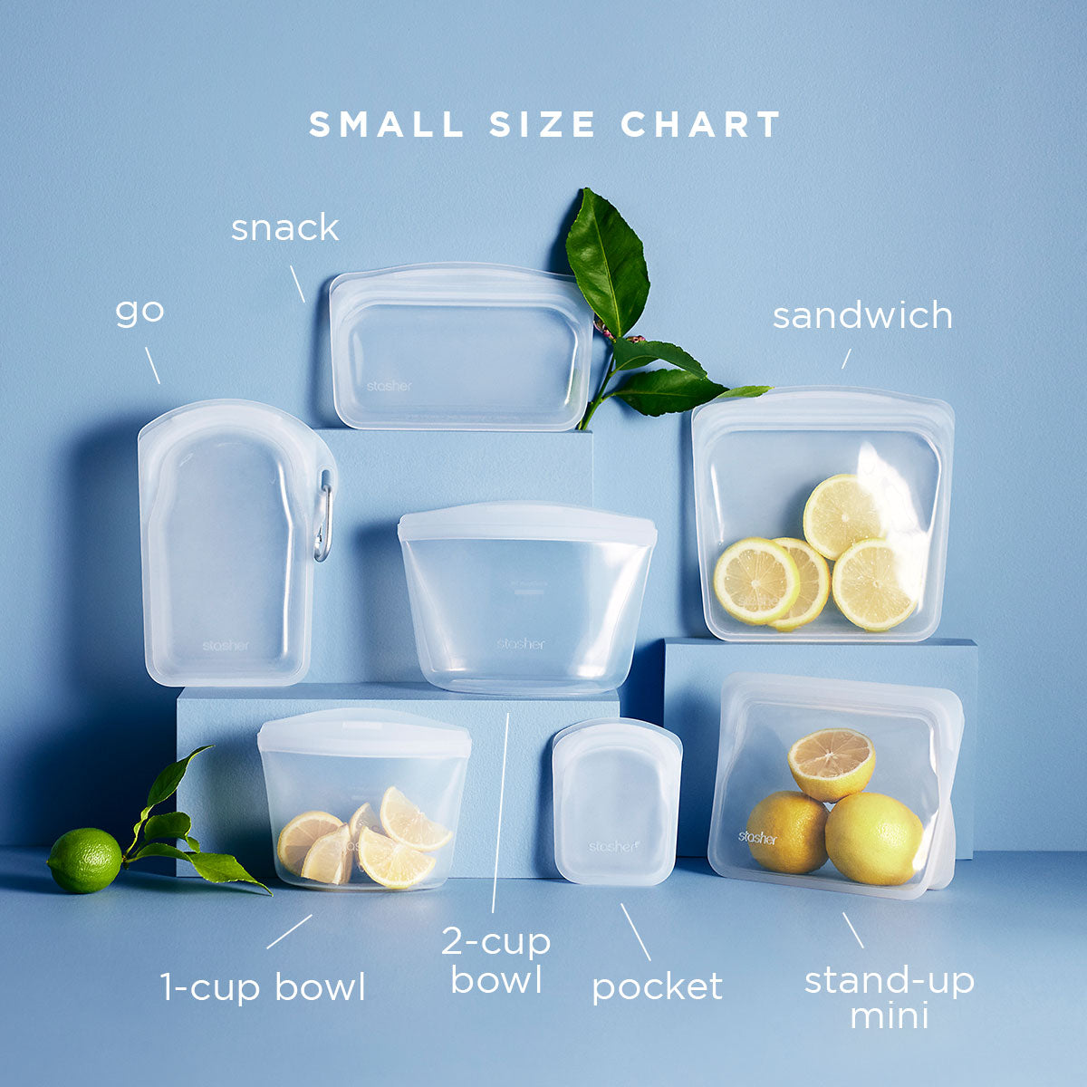 all: Stasher small sizes comparison chart