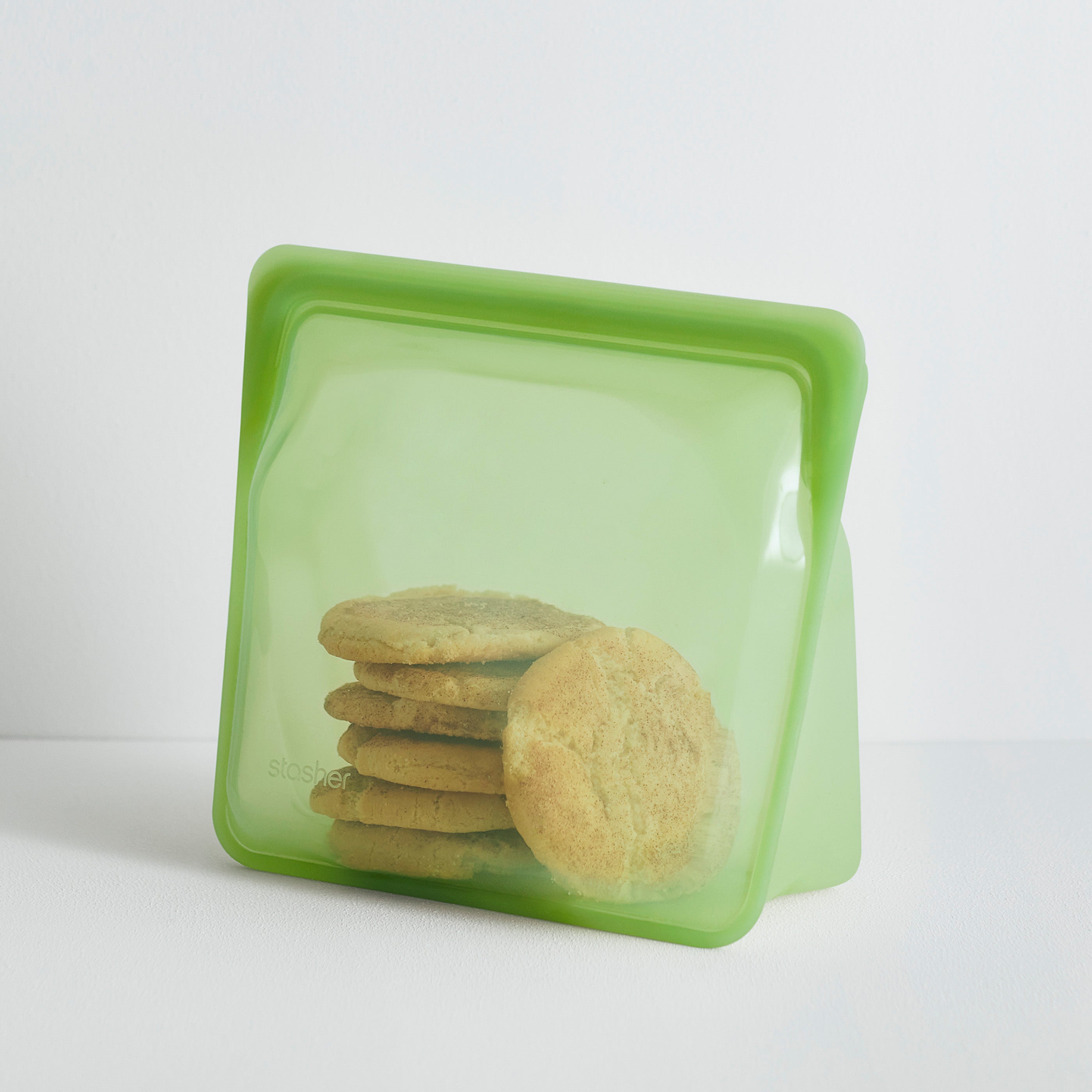 green: Reusable Silicone Stasher Stand Up Mega Bag