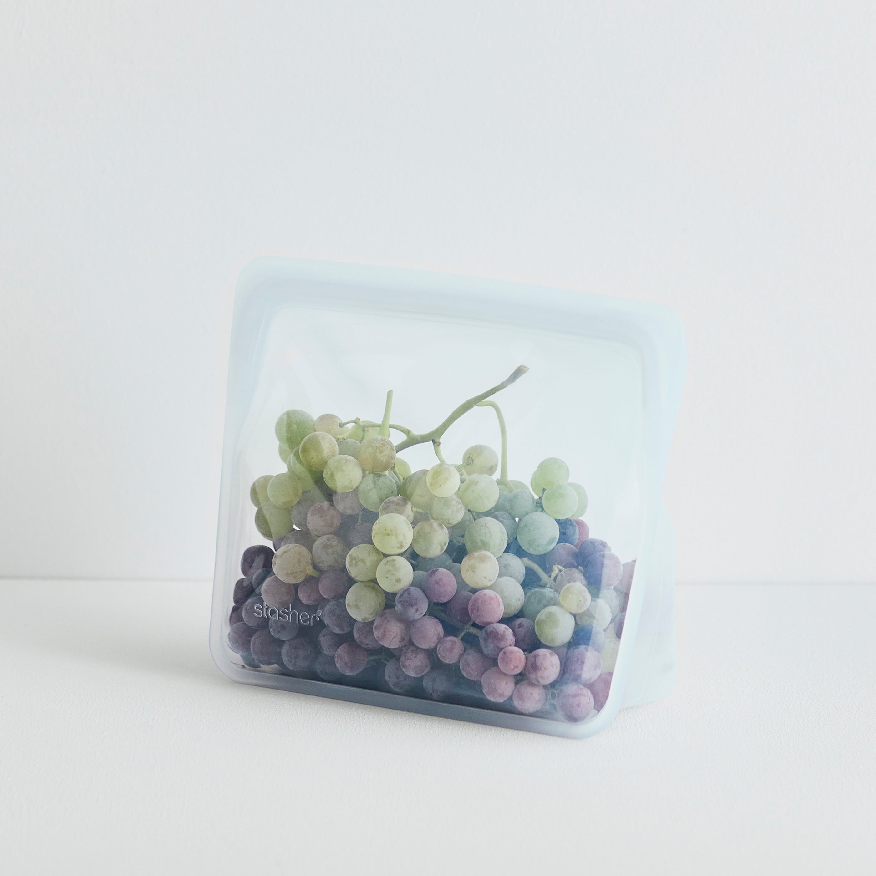Clear: Reusable Silicone Stasher Stand Up Mid Bag