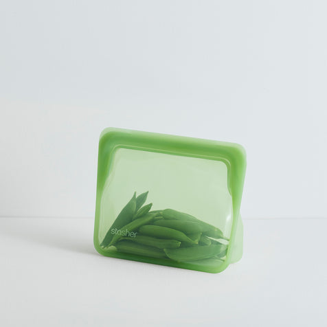 green: Reusable Silicone Stasher Stand Up Mini Bag