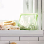 green: Reusable Silicone Stasher Stand Up Mini Bag