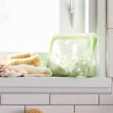 green: Reusable Silicone Stasher Stand Up Mini Bag