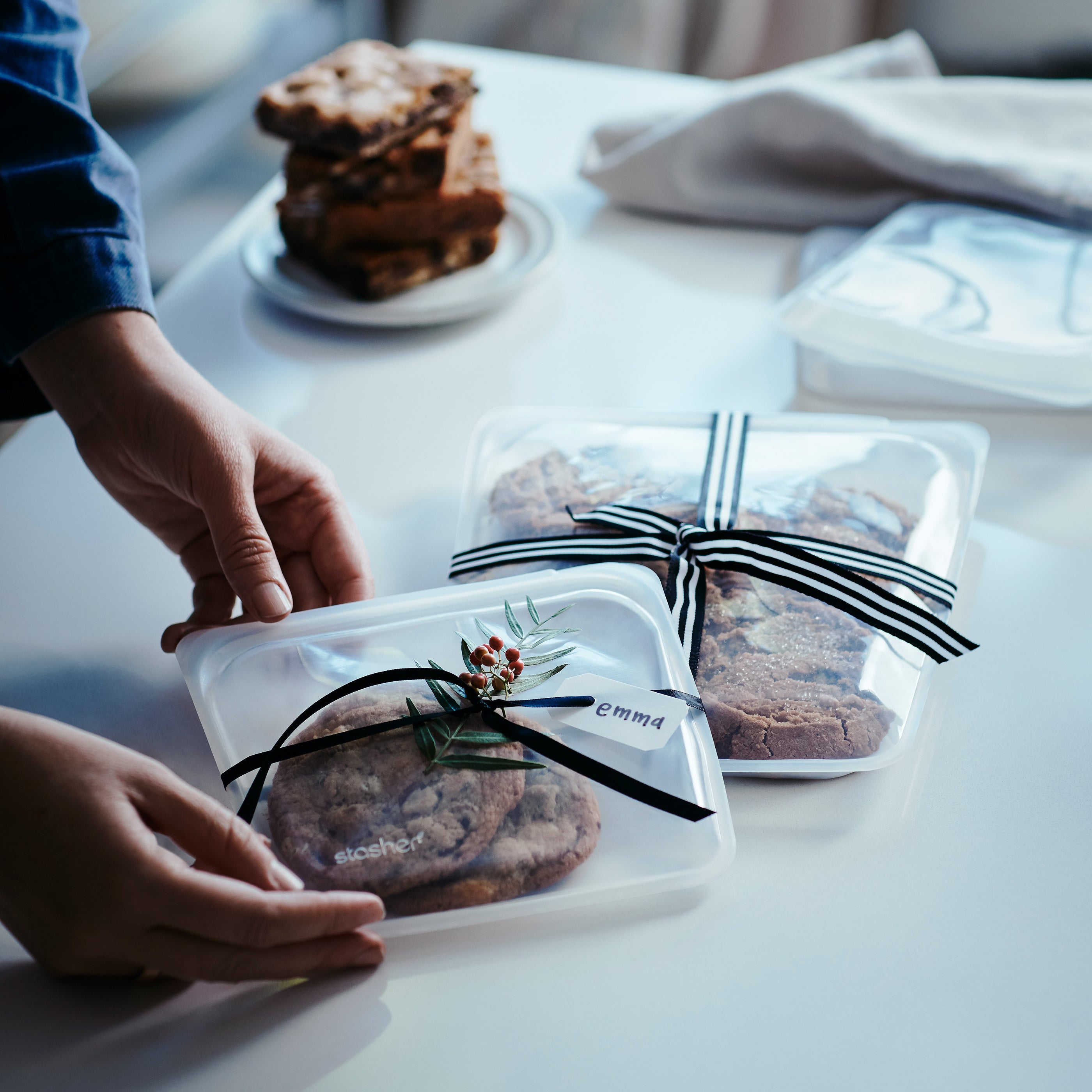 clear: Reusable Silicone Stasher Sandwich Bag