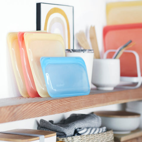 blue: Reusable Silicone Stasher Snack Bag